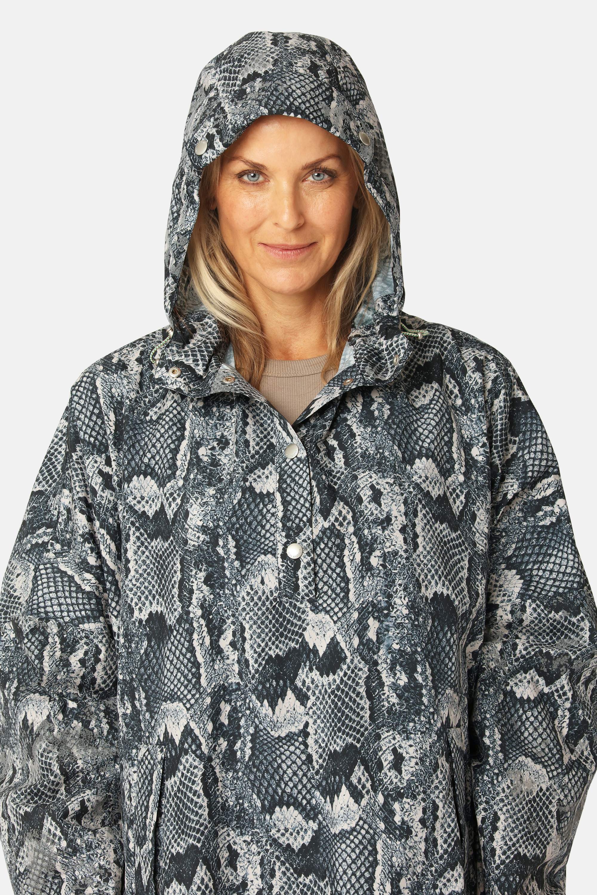 Poncho Raincoat - Dark Blue Snake